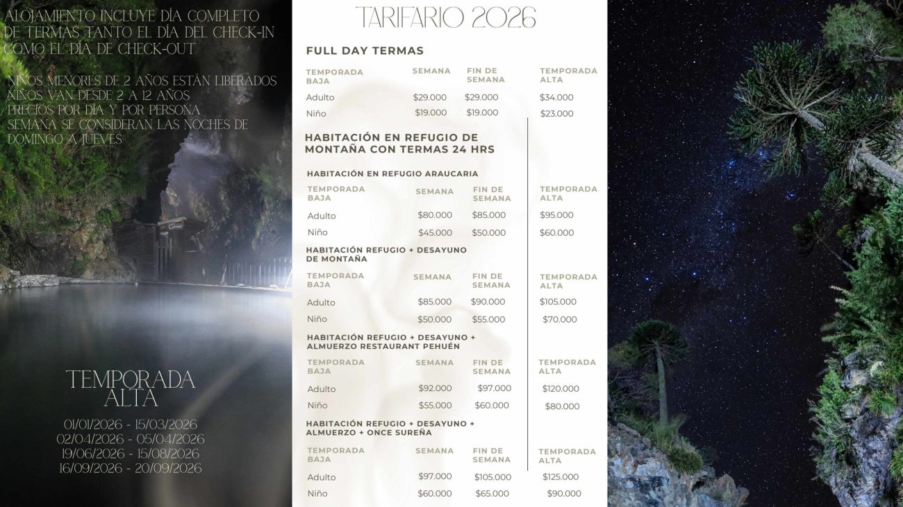 TARIFARIOS MALLECO 2026